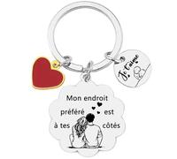 YZLPLP Idée Cadeau Amoureux pour Homme & Femme, Cadeau Saint Valentin Porte Clé Couple,Cadeaux Amour pour Couple Original Saint Valentin Noël Anniversaire Mariage, Lui et Elle, Son Mari, Sa Femme (5)