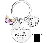 YZLPLP Marraine Cadeaux Porte Clef Cadeau Pour Marraine Cadeau Fetes Des Meres Cadeau Marraine Cadeau Parrain Marraine Bapteme Veux Tu Etre Mon Marraine Porte Clé Marraine Cadeau Pour Marraine (1)