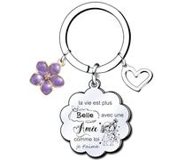 YZLPLP Meilleure Amie Porte-clés Amitié pour Toujours Bestie Cadeau D'anniversaire Longue Distance Souvenir Porte-clés Cadeau d'anniversaire pour Amie Cadeau de fin d'études universitaires Noël (10)