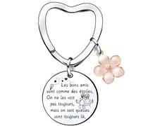 YZLPLP Meilleure Amie Porte-clés Amitié pour Toujours Bestie Cadeau D'anniversaire Longue Distance Souvenir Porte-clés Cadeau d'anniversaire pour Amie Cadeau de fin d'études universitaires Noël (1)