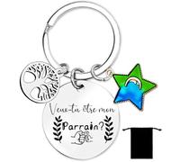 YZLPLP Porte Clé Parrain Cadeau Parrain Cadeau Parrain Marraine Demande porte cle veux tu etre mon parrain Porte Clef Personnalisé Cadeau Homme Anniversaire Cadeau Fête Des Pères (1)