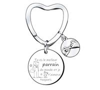 YZLPLP Porte Clé Parrain Cadeau Parrain Cadeau Parrain Marraine Demande porte cle veux tu etre mon parrain Porte Clef Personnalisé Cadeau Homme Anniversaire Cadeau Fête Des Pères (3)