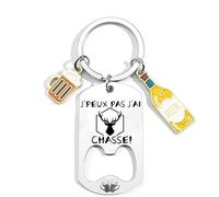 YZLPLP Porte-Clés Décapsuleur Chasse - Cadeau Chasseur Original Décapsuleur Inox Personnalisé pour Chasseur Homme Accessoire Unique Ouvre Bouteille Chasse Idée Cadeau