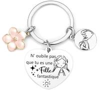 YZLPLP Porte-clés Fille A Ma Fille N'oublie jamais que je t'aime Cadeaux de famille pour d'anniversaire, Noël,remise des diplômes (2)