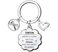 YZLPLP Porte-clés tonton exceptionnel - cadeau fête pour tonton baptême - annonce grossesse et naissance - porte clefs personnalisé oncle - cadeau tonton anniversaire Noël naissance tonton clé (4)