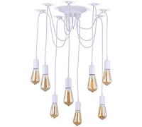YZM Blanche moderne Lumière d'araignée réglable, éclairage de plafond industriel Edison, lustre E27 (8 bras)