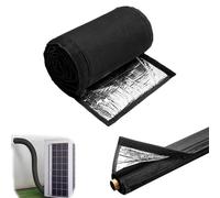 YZNHMQ Lot de 2 housses d'isolation de tuyau en cuivre CVC, 3 couches en tissu Oxford 600D pour climatisation centrale - 183 x 25,4 cm - Avec 4 sangles réglables pour climatisation centrale - Noir
