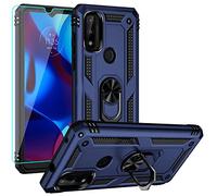 YZOK Coque pour Moto G Power 2022, avec protection d'écran HD, qualité militaire, support de voiture hybride en polycarbonate rigide et TPU souple résistant aux chocs pour Motorola Moto G Power 2022 (bleu)