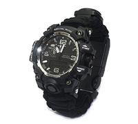 YzoTek 6 en 1 Montre-Bracelet de Survie en Plein Air, Outils de Premiers Soins avec Bracelet Étanche pour Sports d'urgence avec Paracord, Boussole, Thermomètre, Sifflet, Allume-feu, Grattoir