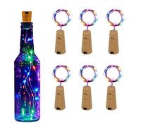YzoTek 6 Pack LED Guirlandes Lumineuses en Liège pour Bouteilles de Vin - 6.5Pi(2M) Lumière en Fil de Cuivre Argenté pour Fêtes Anniversaires Mariages Noël Bricolage Décoration Intérieure Extérieure