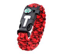 YzoTek Bracelet de Sport Camouflage Paracord - Bracelet de Survie 5 en 1 avec Outils D'urgence Multiples Boussole, Silex, Grattoir, Sifflet pour La Chasse et La Pêche en Pleine Nature