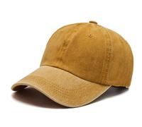 YzoTek Casquette de Baseball Unie Délavée - Chapeau Rétro Réglable en Coton Casquette de Golf Vintage Non Structurée pour Homme et Femme