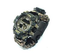 YzoTek Montre-Bracelet de Survie en Plein Air, 6 en 1 Outils de Premiers Soins avec Bracelet Étanche pour Sports d'urgence avec Paracord, Boussole, Thermomètre, Sifflet, Tournevis, Grattoir