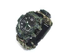 YzoTek Montre-Bracelet de Survie en Plein Air, 6 en 1 Outils de Premiers Soins avec Bracelet Étanche pour Sports d'urgence avec Paracord, Boussole, Thermomètre, Sifflet, Tournevis, Grattoir