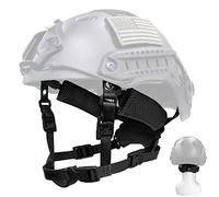 Yzpacc Sangle de menton pour casque tactique, cadran réglable, système de suspension à 4 points avec boulons et vis pour casque tactique rapide MICH Bump, noir