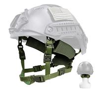 Yzpacc Sangle de menton pour casque tactique, cadran réglable, système de suspension à 4 points avec boulons et vis pour casque tactique rapide MICH Bump, vert