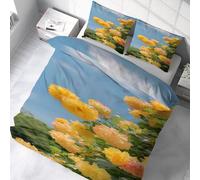 YZQGLHP Bedding Housse de Couette 140x200 avec 2 Taie d'oreiller 65x65 Roses Fleurs Parure de lit pour garçons Filles Enfants Salle de Jeu décor Cadeau Jeune Moderne Housse de Couette