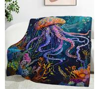 YZQGLHP Couverture Algues Couvertures MéDuse Couvertur 180x200 cm Multifonctionnelle Couverture de Lit Doux Cosy Flanelle Bureau Sieste Couvertures Festival Parure