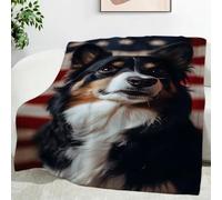 YZQGLHP Couverture Chien De Berger Couvertures Drapeau Couvertur 100x130 cm Multifonctionnelle Couverture de Lit Doux Cosy Flanelle Bureau Sieste Couvertures Festival Parure