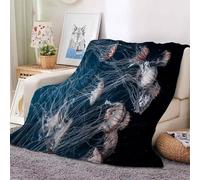 YZQGLHP Couverture MéDuse Couvertures Animaux Marins Couvertur 150x200 cm Multifonctionnelle Couverture de Lit Doux Cosy Flanelle Bureau Sieste Couvertures Festival Parure
