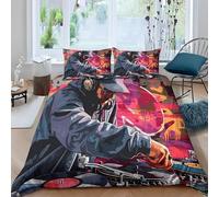 YZQGLHP Housse de Couette 150x200 Table de Mixage DJ Parure de Lit 1 Personne avec Fermeture Éclair Style Street Art Housse Couette 150x200 avec 2 Taie d'oreiller 65x65 cm, avec Fermeture Éclair
