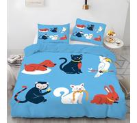YZQGLHP Housse de Couette 160x200 Singe - Decoration Zoo, Parure de Lit 1 Personnes Singe, Linge de Lit en Microfibre Douce avec Fermeture éclair, 2 Taies d'oreiller 65x65 cm