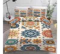 YZQGLHP Housse de Couette 180x200 EsthéTique Housse de Couette Style Ethnique Microfibre 3 Pièces 3D Imprimée Parures de Lit avec Fermeture éclair Housses de Couettes et 2 Taies d'oreiller 65x65 cm