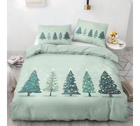 YZQGLHP Housse de Couette 200 x 200 Arbre de NoëL Parure de Lit Adulte 2 Personnes avec Fermeture Éclair avec 2 Taies d'oreiller 65x65 cm Literie Douce en Microfibre