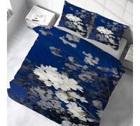 YZQGLHP Housse de Couette 200 x 200 Fleurs de Cerisier Parure de Lit Adulte 2 Personnes avec Fermeture Éclair avec 2 Taies d'oreiller 65x65 cm Literie Douce en Microfibre