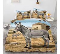 YZQGLHP Housse de Couette 200x200 âNe - Decoration DéSert, Parure de Lit 2 Personnes âNe, Linge de Lit en Microfibre Douce avec Fermeture éclair, 2 Taies d'oreiller 65x65 cm