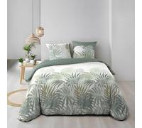 YZQGLHP Housse de Couette 200x220 Palmiers Verts Parure de Lit Double Douce Plantes Tropicales Housse Couette et 2 Taies d'oreiller 65 x 65 cm, AdaptéE aux Enfants, Adolescents et Adultes