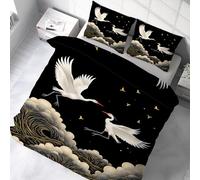 YZQGLHP Housse de Couette 220 x 240 Style Japonais Parure de Lit Adulte 2 Personnes avec Fermeture Éclair avec 2 Taies d'oreiller 65x65 cm Literie Douce en Microfibre