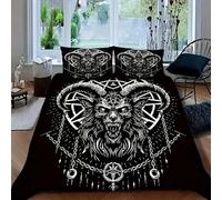 YZQGLHP Housse de Couette 220x240 Carte Astrologique Parure de Lit DéMon Microfibre 3 Pièces 3D Imprimée Parures de Lit avec Fermeture éclair Housses de Couettes et 2 Taies d'oreiller 65x65 cm
