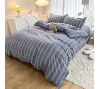 YZQGLHP Housse de Couette 220x240 Rayures Parure de Lit RéTro Microfibre 3 Pièces 3D Imprimée Parures de Lit avec Fermeture éclair Housses de Couettes et 2 Taies d'oreiller 65x65 cm