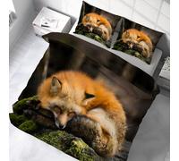 YZQGLHP Housse de Couette 240 x 260 Renard Parure de Lit Adulte 1 Personnes avec Fermeture Éclair avec 2 Taies d'oreiller 65x65 cm Literie Douce en MicrofibreDéCoration