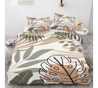 YZQGLHP Housse de Couette 240x260 Abstrait Parure de Lit 2 Personnes avec Zip Monstera Microfibre Housse Couette 240x260 et 2 Taies d'oreiller 65x65