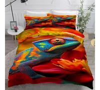 YZQGLHP Housse de Couette 240x260 CaméLéOn, Parure de Lit Fleur, Microfibre 3 Pièces, 3D Imprimée Parures de Lit avec Fermeture éclair, Housses de Couettes et 2 Taies d'oreiller 65x65 cm