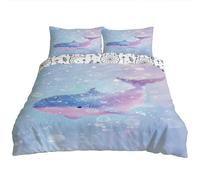 YZQGLHP Housse de Couette Grand 240x220 cm Réversible 2 Faces - Microfibre Douce - Motif Bulles de Baleine ou Attrape-Rêves - Comprend 2 Taies