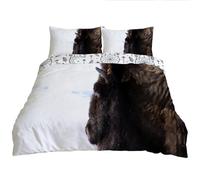 YZQGLHP Noir et Blanc Minimaliste Housse de Couette Réversible Très Grand 260x220 cm - 100% Microfibre - Design Bison et Bohème - avec 2 Taies d'oreiller 50x75