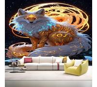 YZQGLHP Papier Peint Panoramique Animaux Papier Peint Mural Renard Spirituel Intissé Tapisserie Panoramique Photo 150x105 cm, pour Chambre Salon Bureau Personnalisé Décoration Murale