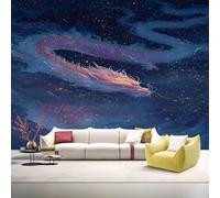 YZQGLHP Papier Peint Panoramique BêTe Mythique Papier Peint Mural Dragon Du Ciel éToilé Intissé Tapisserie Panoramique Photo 400x280 cm, pour Chambre Salon Bureau Personnalisé Décoration Murale