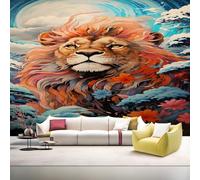YZQGLHP Papier Peint Panoramique Lion Fantastique Papier Peint Mural Arbre Intissé Tapisserie Panoramique Photo 200x140 cm, pour Chambre Salon Bureau Personnalisé Décoration Murale