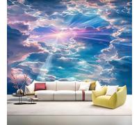YZQGLHP Papier Peint Panoramique Nuages Papier Peint Mural Rayon De LumièRe Intissé Tapisserie Panoramique Photo 200x140 cm, pour Chambre Salon Bureau Personnalisé Décoration Murale
