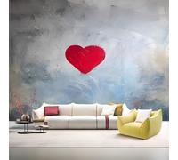 YZQGLHP Papier Peint Panoramique Peinture à L'Huile Abstrait Papier Peint Mural CœUr Intissé Tapisserie Panoramique Photo 350x256 cm, pour Chambre Salon Bureau Personnalisé Décoration Murale