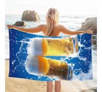 YZQGLHP Serviette de Plage BièRe Drap de Plage Goutte De Pluie Serviette de Bain 100x200 cm, Séchage Rapide Anti Sable & Légère, pour Bord de Mer, Voyages, Sauna, Piscine
