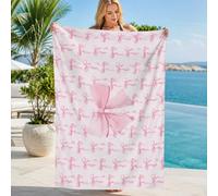 YZQGLHP Serviette de Plage NœUds Roses Microfibre Rapide 100x200 cm