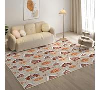 YZQGLHP Tapis pour Salon, Chambre, Véranda Biscuit, Tapis Poils Courts Maison, Moquette Lavable et Antidérapant Doux Carpet Adapté à l Extérieur 120x170 cm