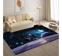 YZQGLHP Tapis pour Salon, Chambre, Véranda Galaxie, Tapis Poils Courts Ciel éToilé, Moquette Lavable et Antidérapant Doux Carpet Adapté à l Extérieur 120x80 cm