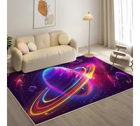 YZQGLHP Tapis pour Salon, Chambre, Véranda Galaxie, Tapis Poils Courts PlanèTe, Moquette Lavable et Antidérapant Doux Carpet Adapté à l Extérieur 160x230 cm
