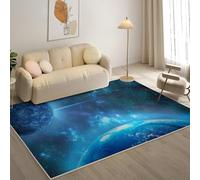 YZQGLHP Tapis pour Salon, Chambre, Véranda Galaxie, Tapis Poils Courts PlanèTe, Moquette Lavable et Antidérapant Doux Carpet Adapté à l Extérieur 120x80 cm